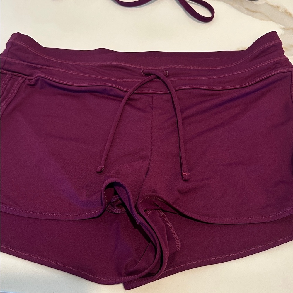 3 piece bundle Athleta Triangle Bikini Tops and Shorts Purple Small - Picture 2 of 10
